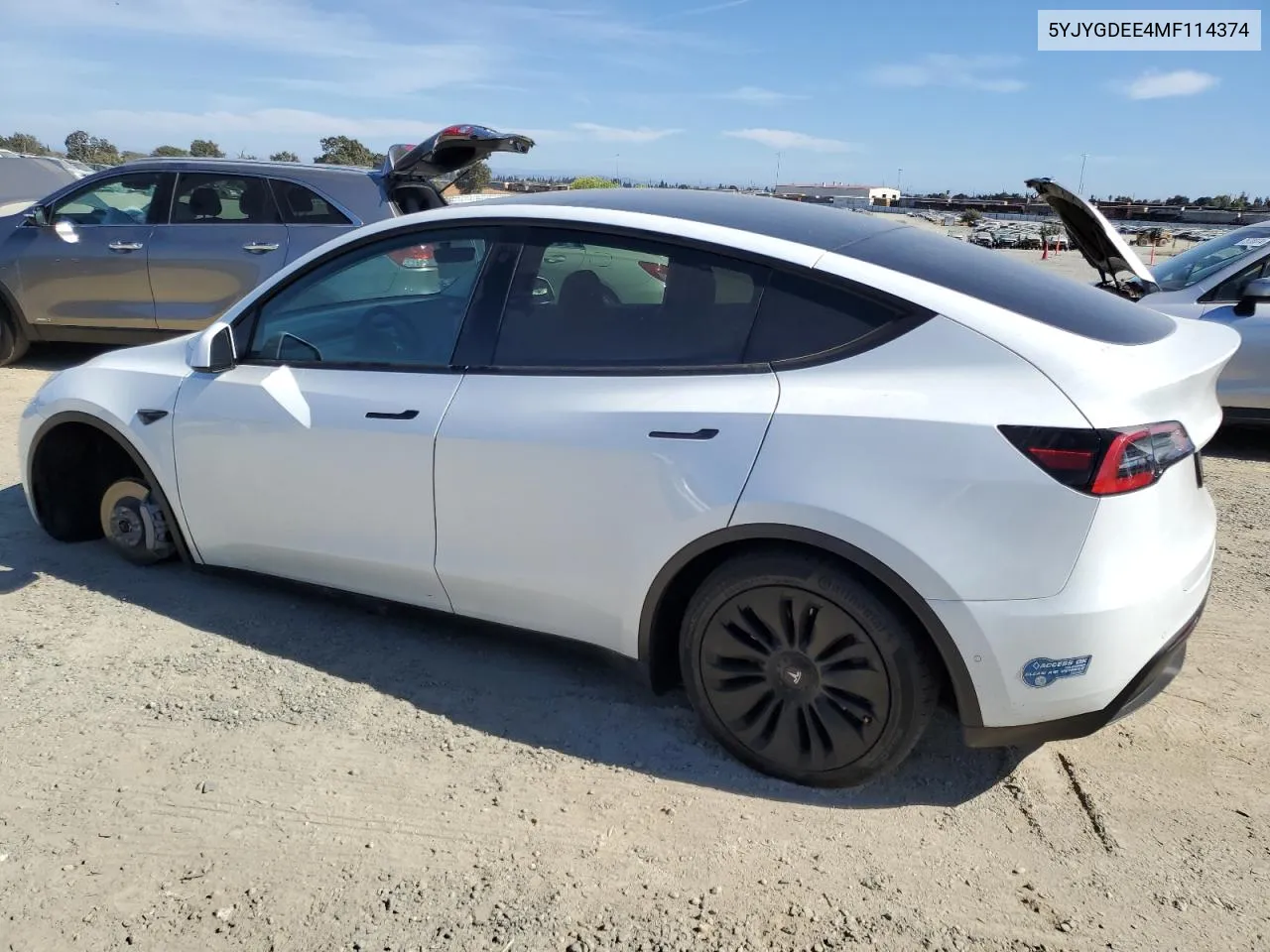 2021 Tesla Model Y VIN: 5YJYGDEE4MF114374 Lot: 75346764