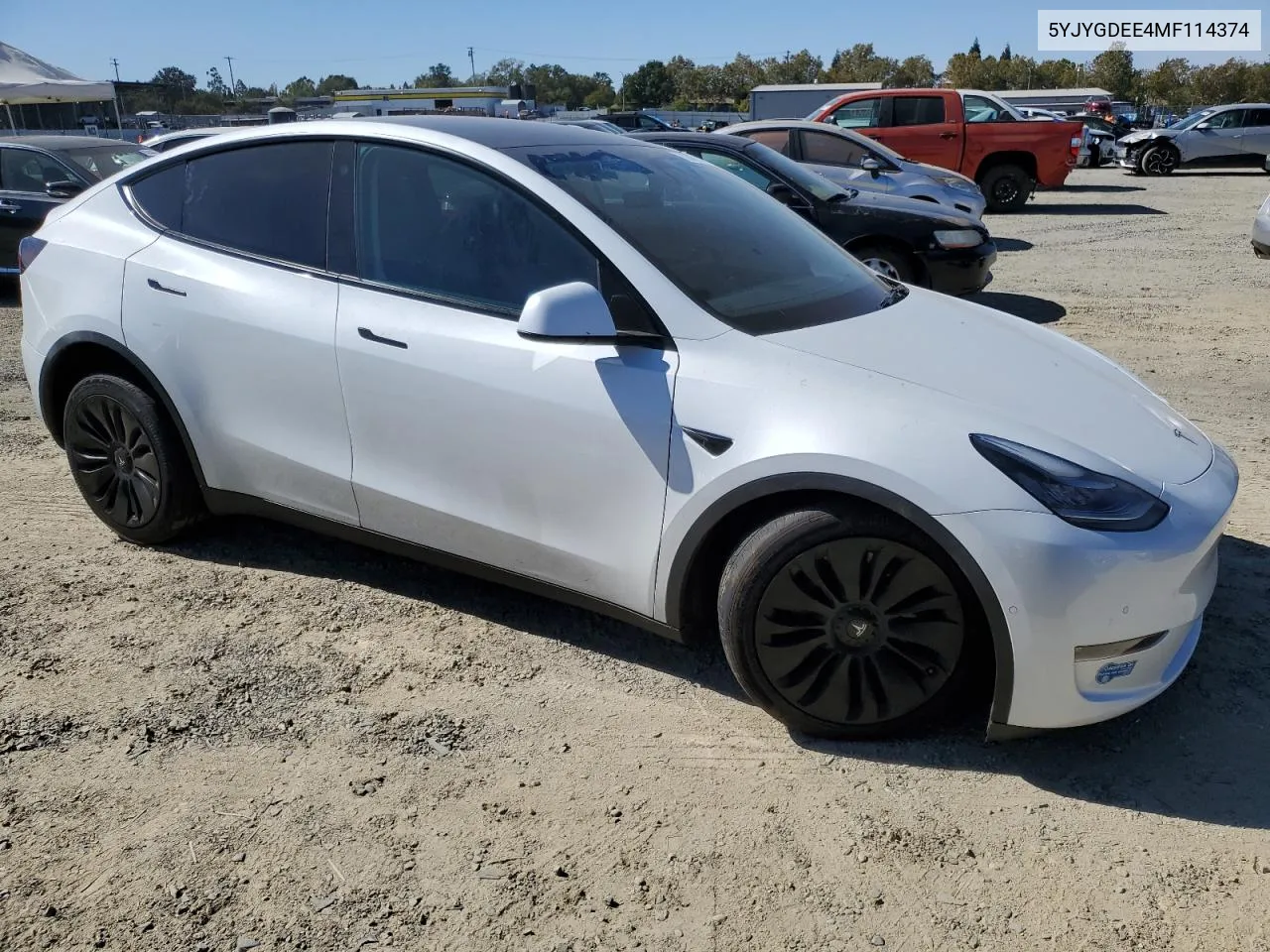 2021 Tesla Model Y VIN: 5YJYGDEE4MF114374 Lot: 75346764