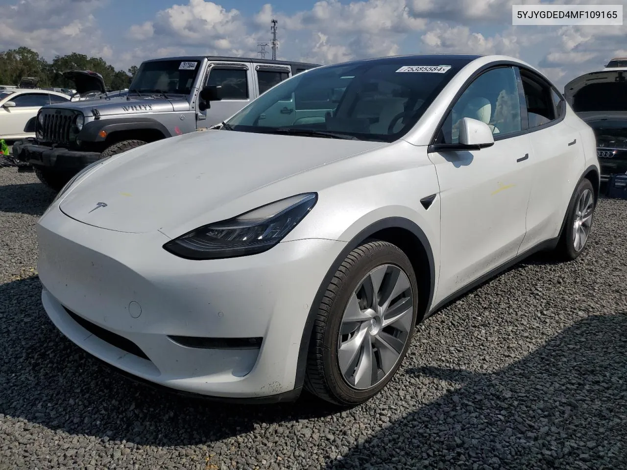 2021 Tesla Model Y VIN: 5YJYGDED4MF109165 Lot: 75385584