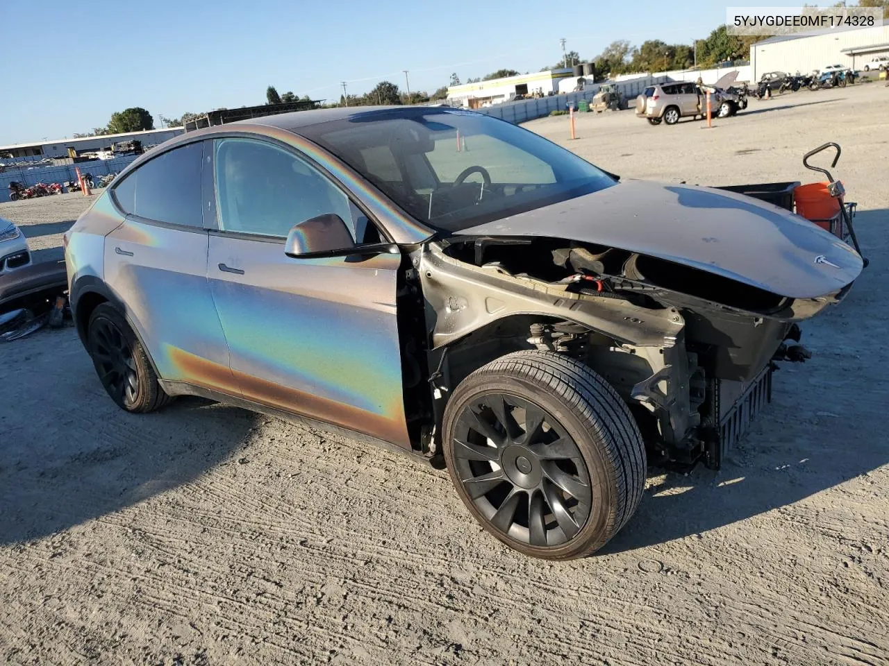 2021 Tesla Model Y VIN: 5YJYGDEE0MF174328 Lot: 75702494