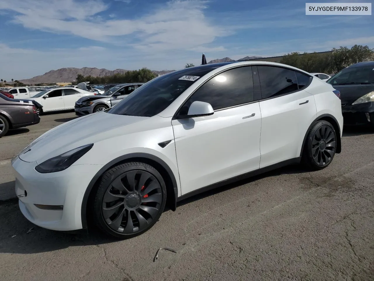 2021 Tesla Model Y VIN: 5YJYGDEF9MF133978 Lot: 75768214