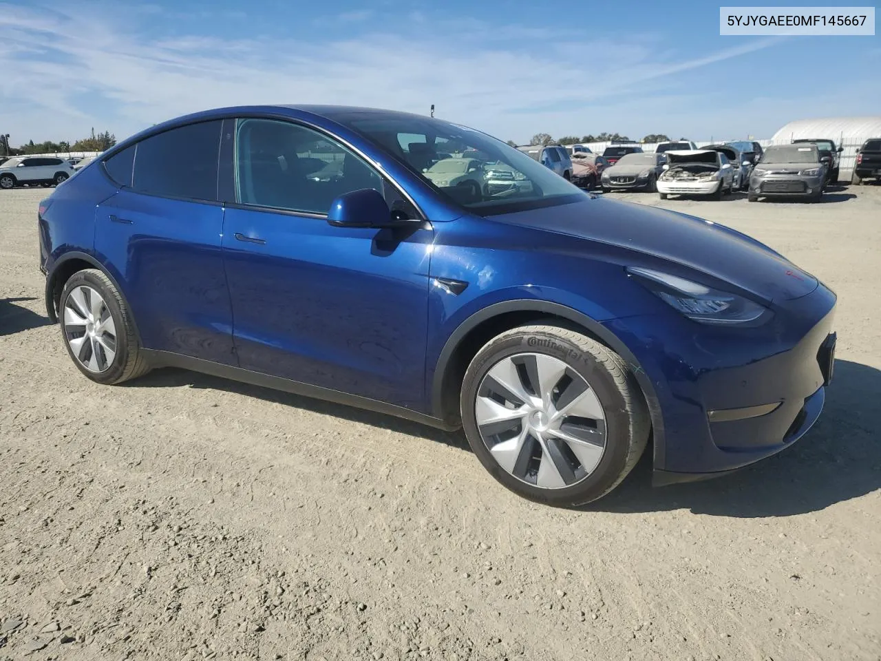 2021 Tesla Model Y VIN: 5YJYGAEE0MF145667 Lot: 75877564