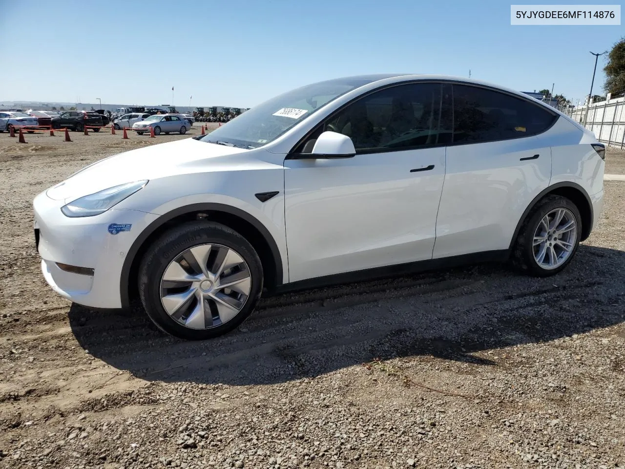 2021 Tesla Model Y VIN: 5YJYGDEE6MF114876 Lot: 75886174