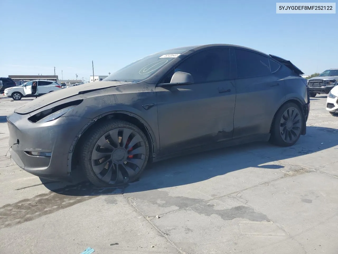 2021 Tesla Model Y VIN: 5YJYGDEF8MF252122 Lot: 76045544