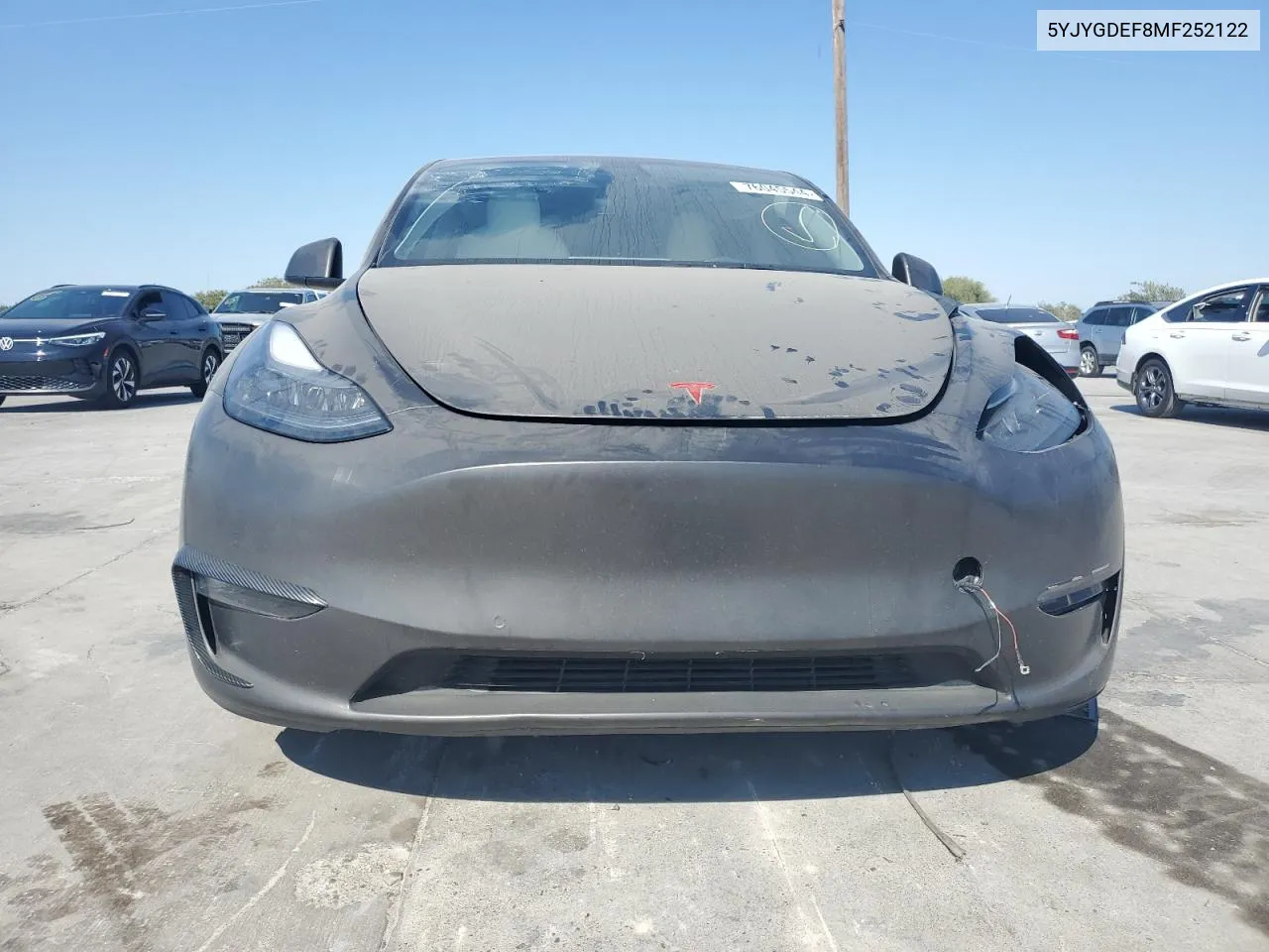 2021 Tesla Model Y VIN: 5YJYGDEF8MF252122 Lot: 76045544