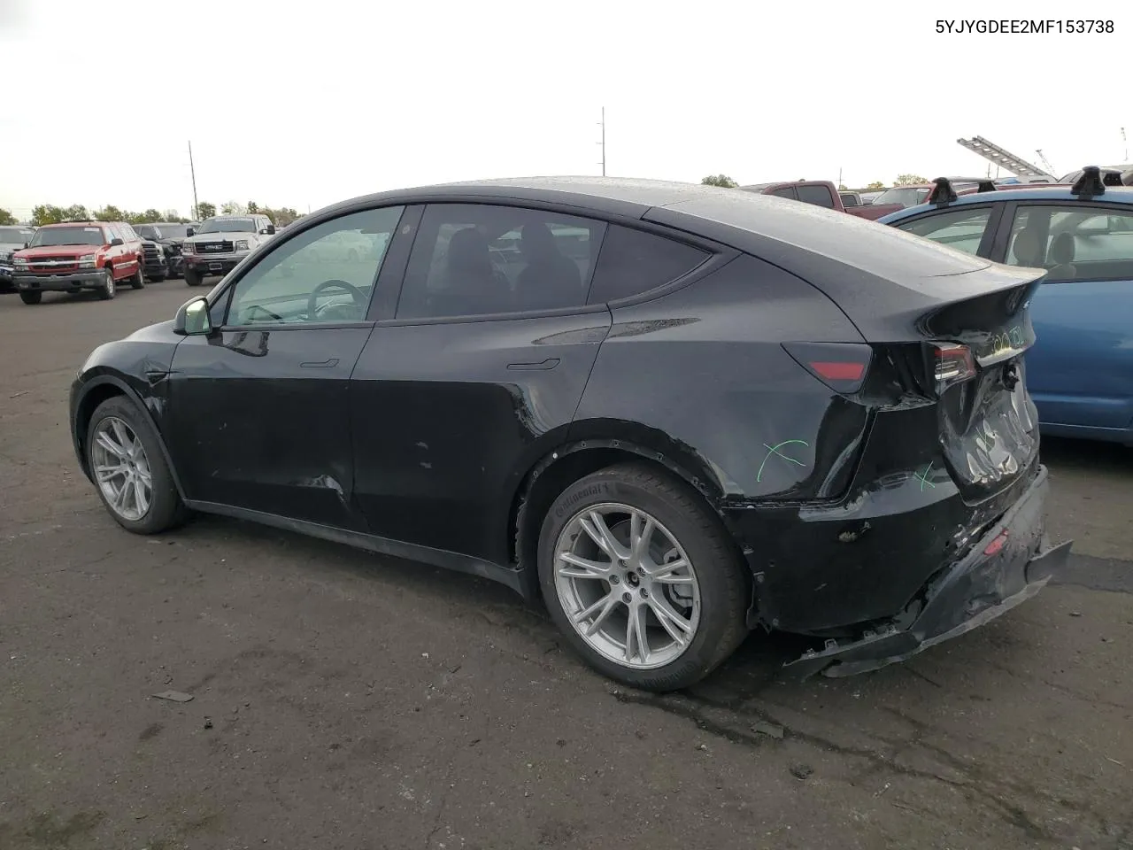 2021 Tesla Model Y VIN: 5YJYGDEE2MF153738 Lot: 76064784