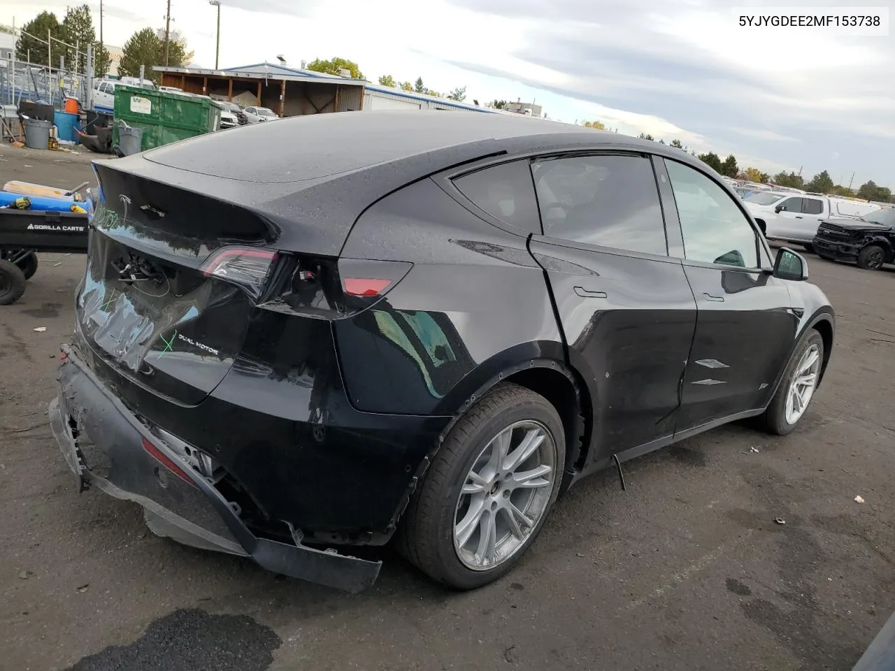 2021 Tesla Model Y VIN: 5YJYGDEE2MF153738 Lot: 76064784