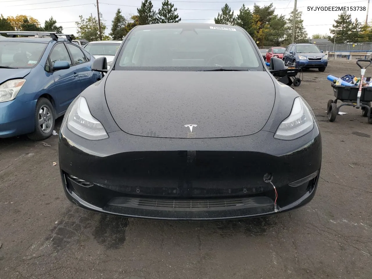 2021 Tesla Model Y VIN: 5YJYGDEE2MF153738 Lot: 76064784