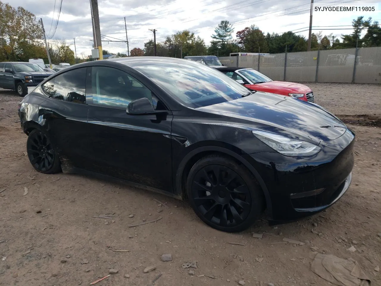 2021 Tesla Model Y VIN: 5YJYGDEE8MF119805 Lot: 76069514