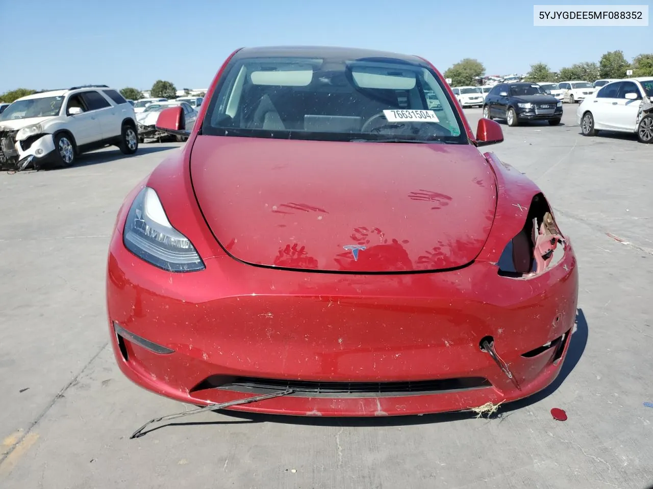 2021 Tesla Model Y VIN: 5YJYGDEE5MF088352 Lot: 76631504