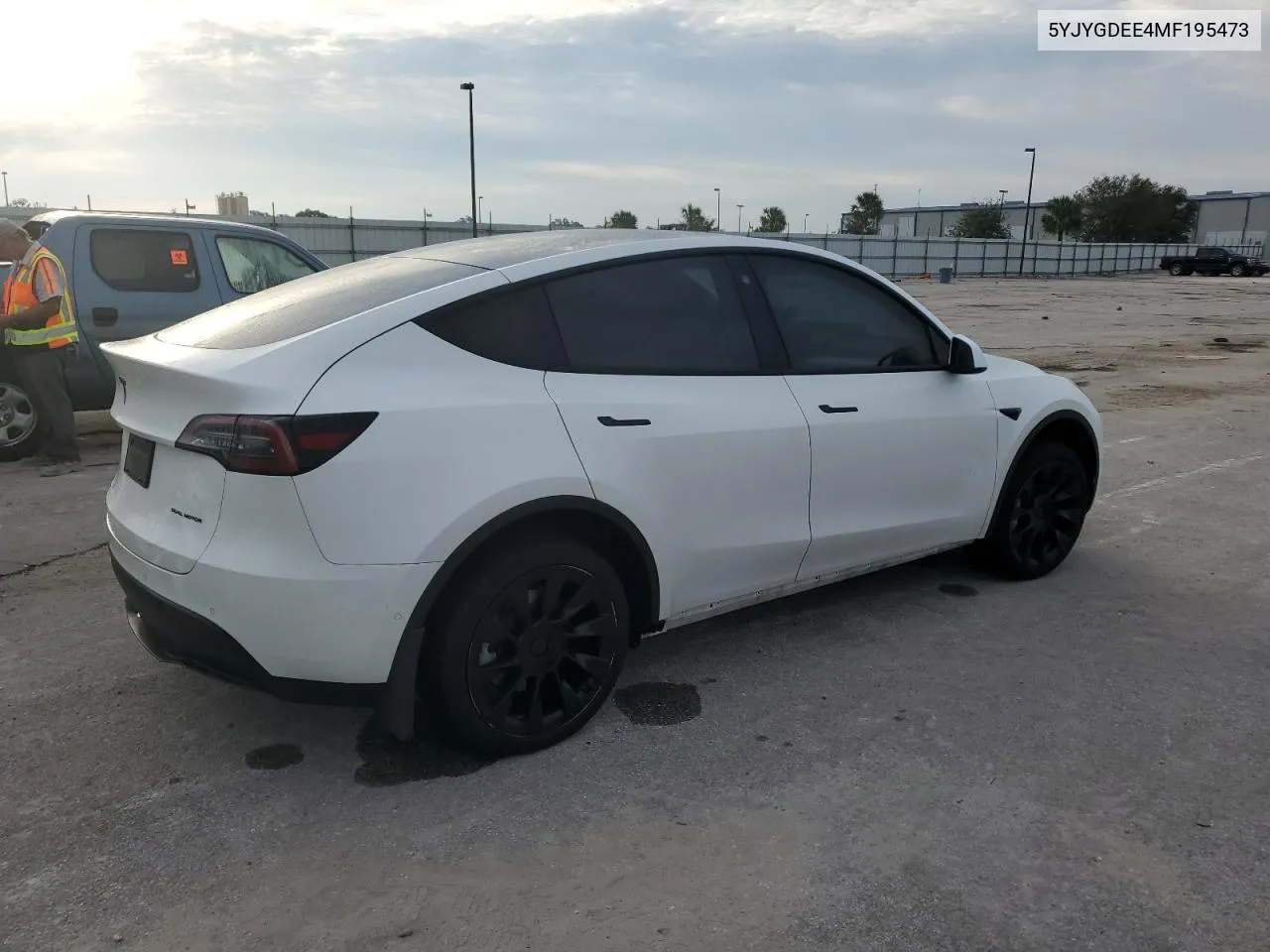 2021 Tesla Model Y VIN: 5YJYGDEE4MF195473 Lot: 78044334