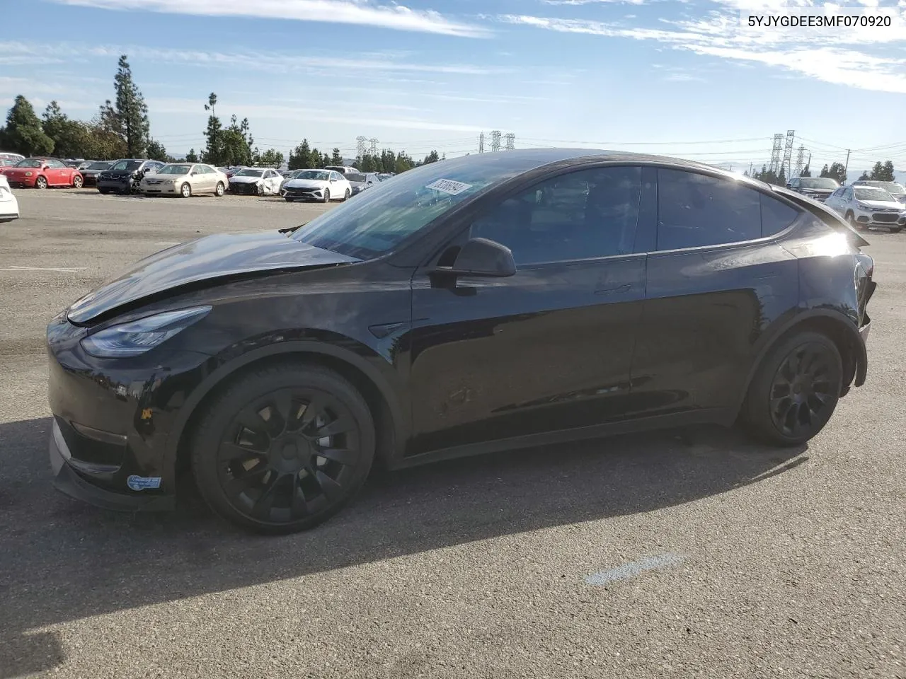 2021 Tesla Model Y VIN: 5YJYGDEE3MF070920 Lot: 78286094