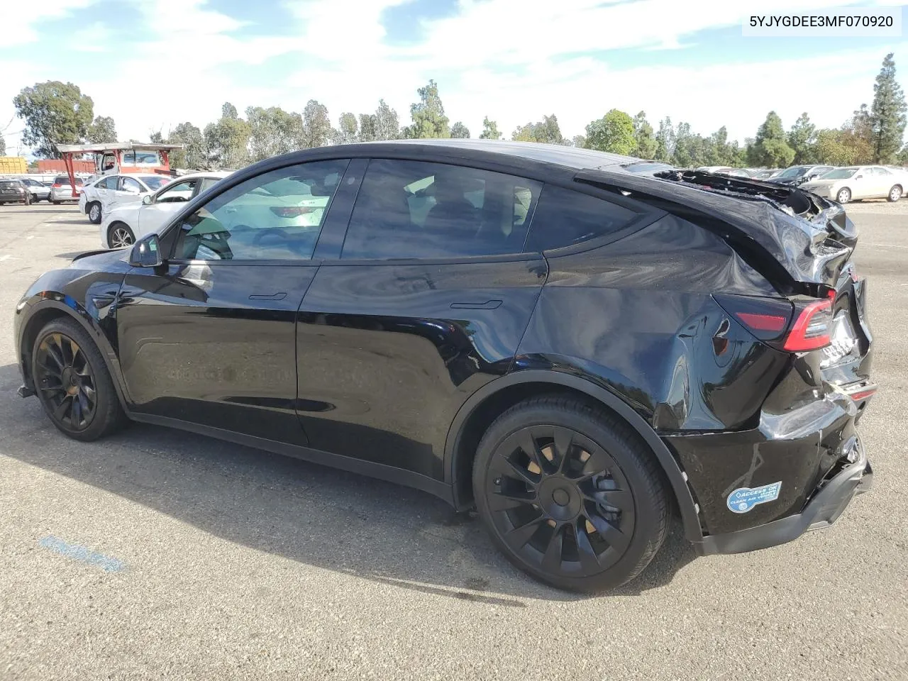 2021 Tesla Model Y VIN: 5YJYGDEE3MF070920 Lot: 78286094