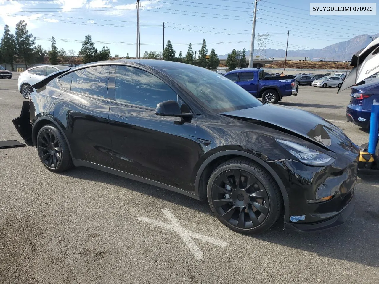 2021 Tesla Model Y VIN: 5YJYGDEE3MF070920 Lot: 78286094