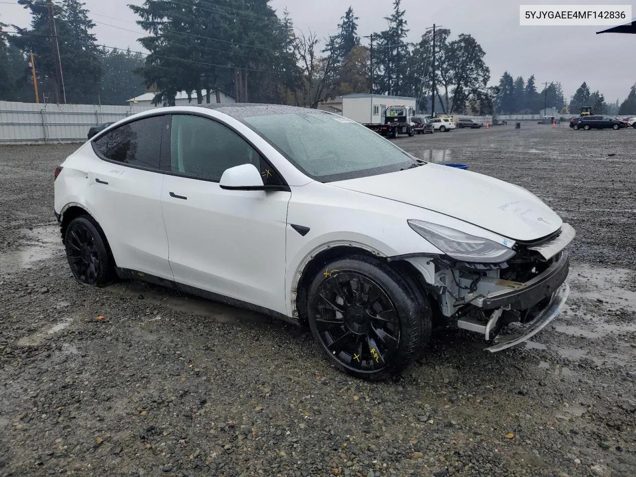 2021 Tesla Model Y VIN: 5YJYGAEE4MF142836 Lot: 78673404