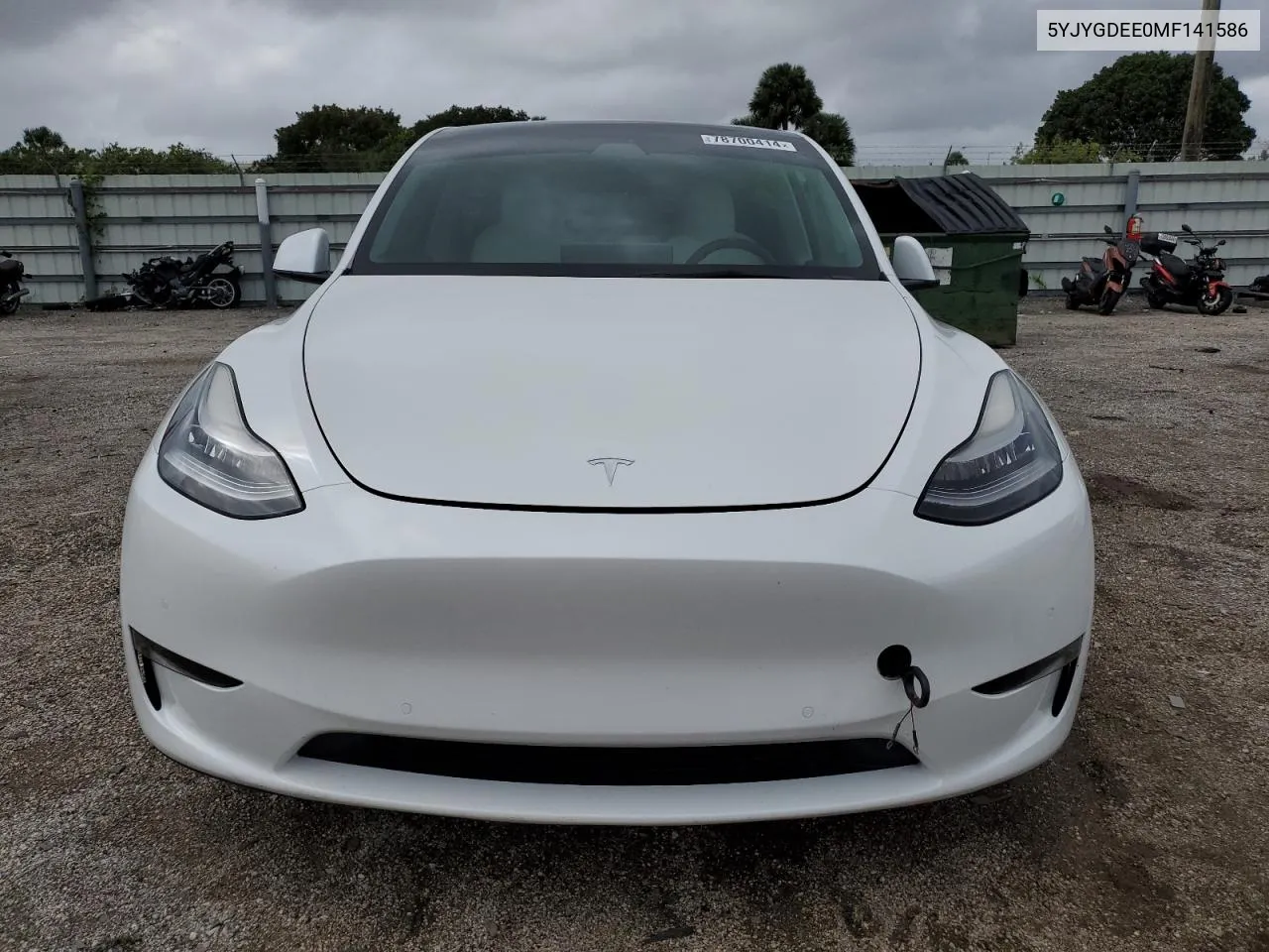 2021 Tesla Model Y VIN: 5YJYGDEE0MF141586 Lot: 78700414