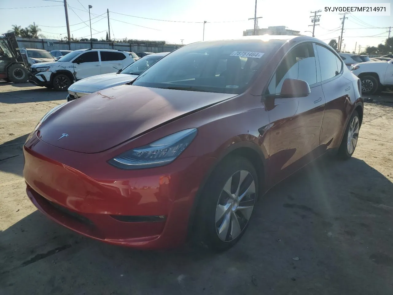 2021 Tesla Model Y VIN: 5YJYGDEE7MF214971 Lot: 78751464