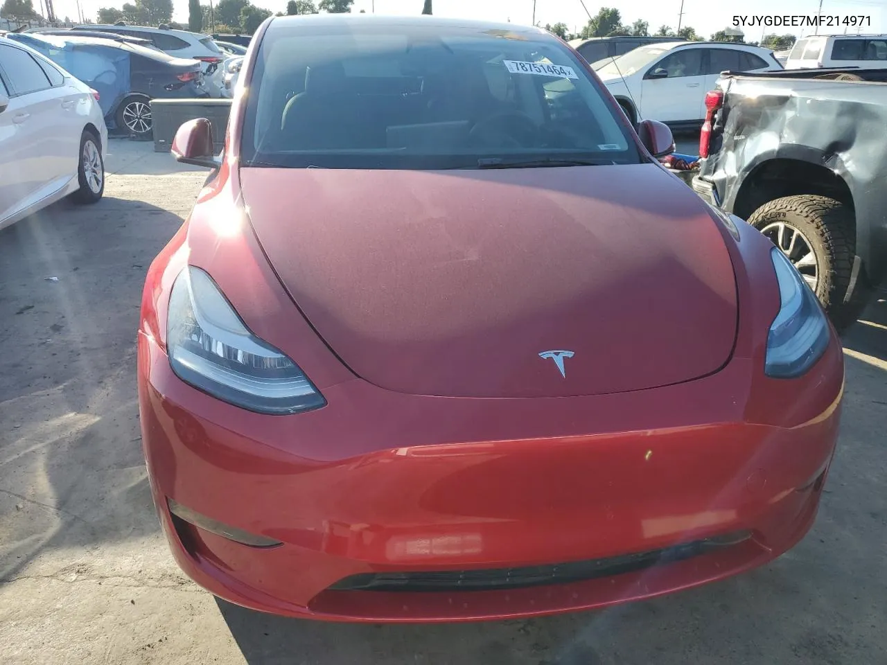 2021 Tesla Model Y VIN: 5YJYGDEE7MF214971 Lot: 78751464