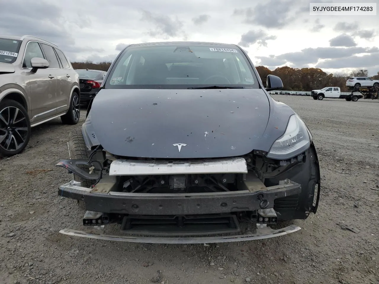 2021 Tesla Model Y VIN: 5YJYGDEE4MF174283 Lot: 78814454