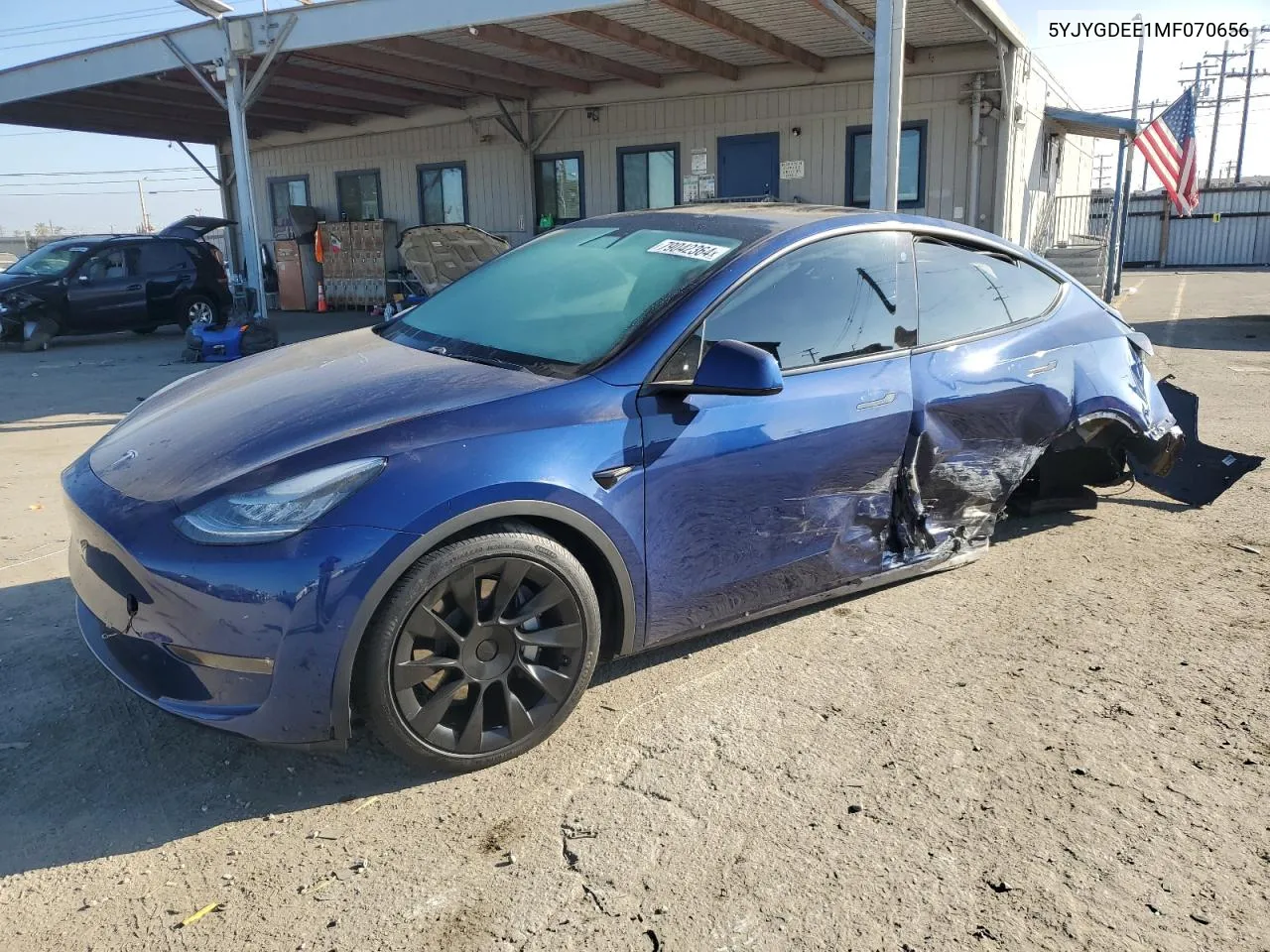 2021 Tesla Model Y VIN: 5YJYGDEE1MF070656 Lot: 79042364