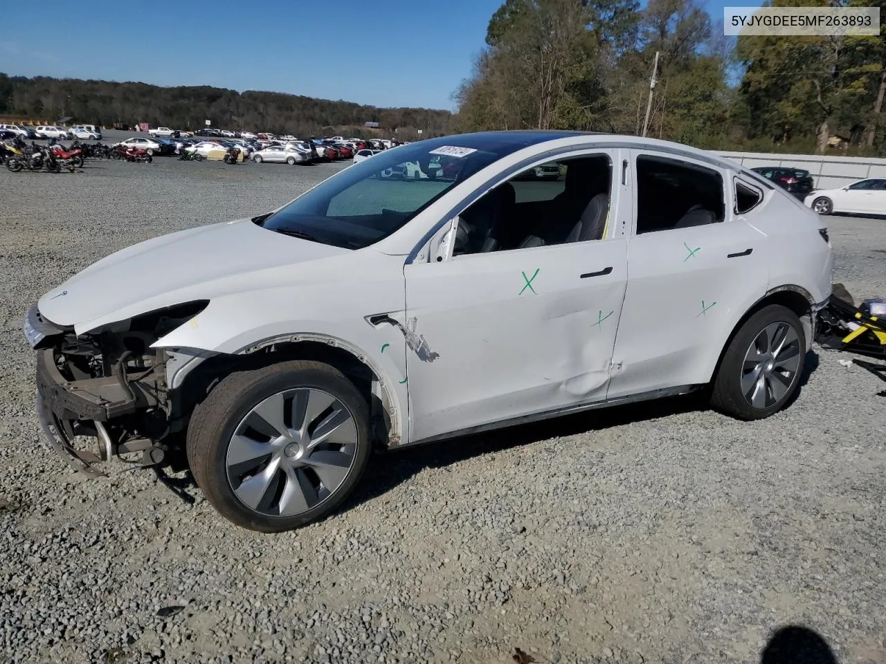 2021 Tesla Model Y VIN: 5YJYGDEE5MF263893 Lot: 80616134