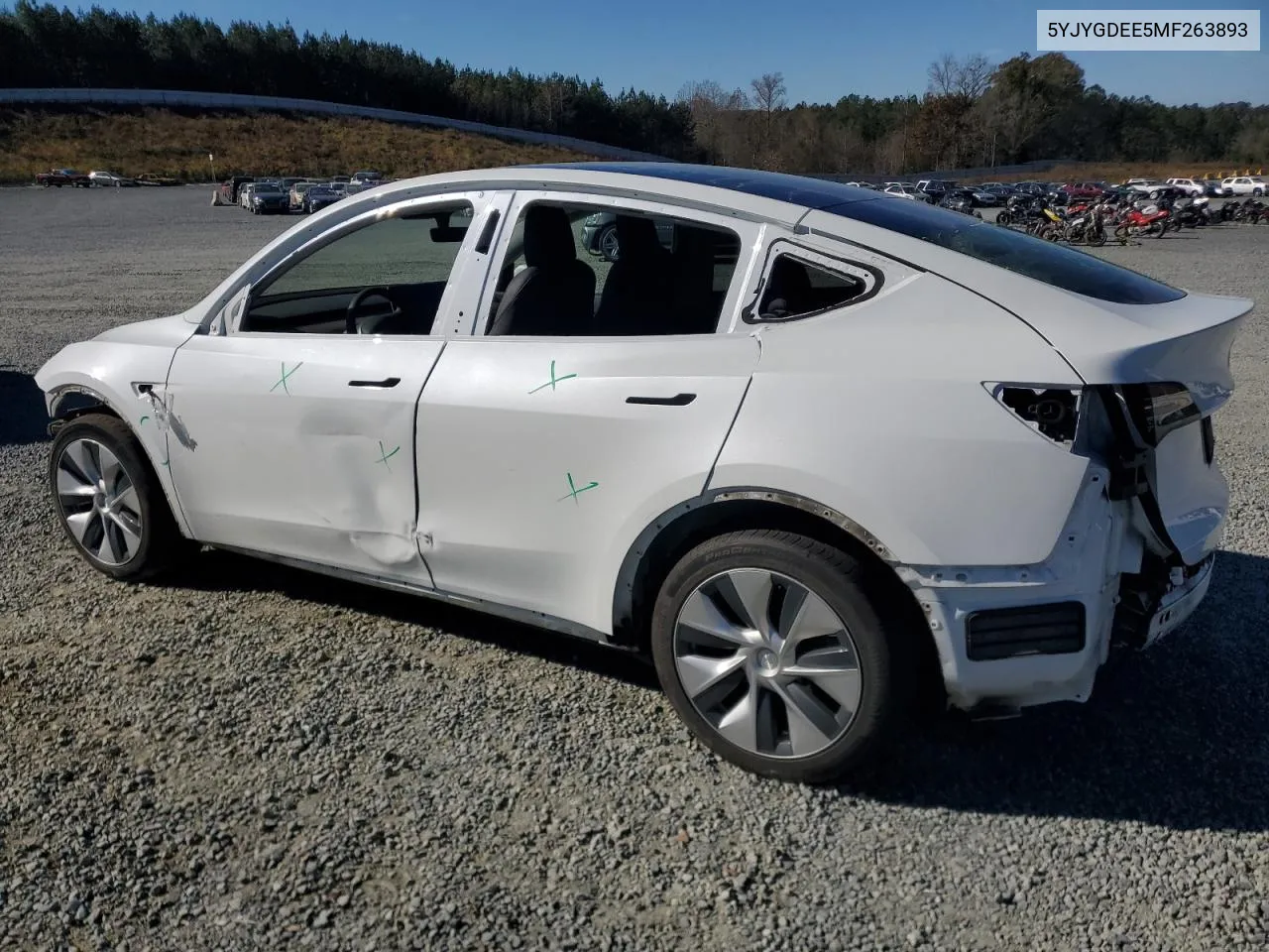 2021 Tesla Model Y VIN: 5YJYGDEE5MF263893 Lot: 80616134