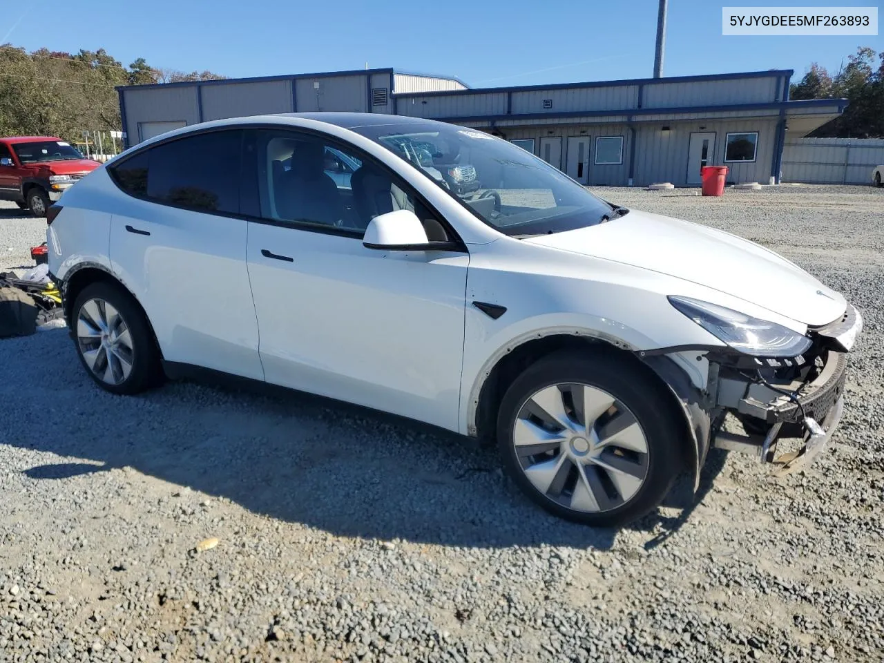 2021 Tesla Model Y VIN: 5YJYGDEE5MF263893 Lot: 80616134