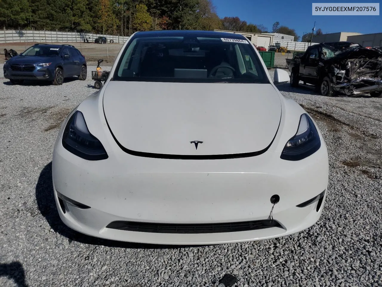 2021 Tesla Model Y VIN: 5YJYGDEEXMF207576 Lot: 80739864