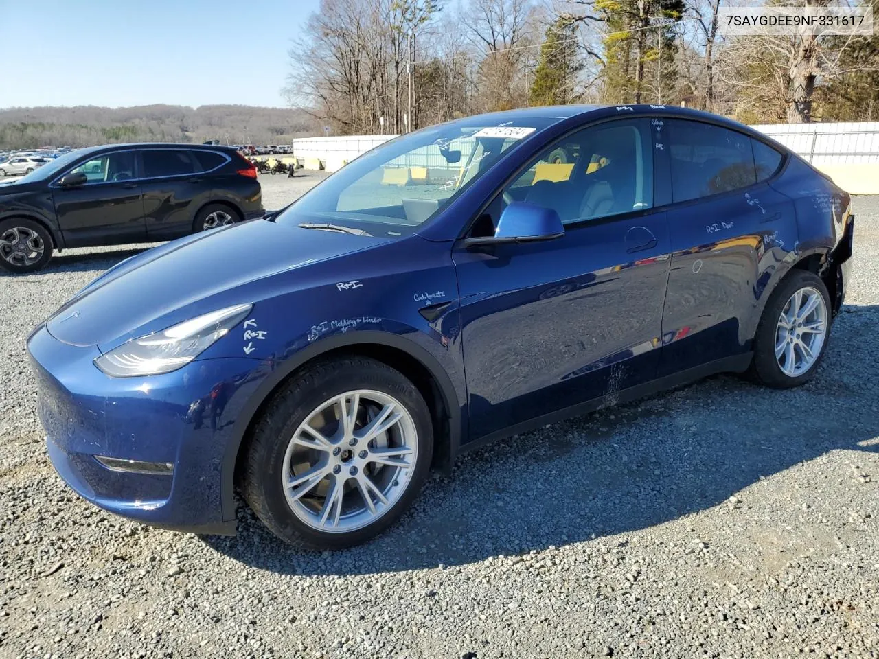 2022 Tesla Model Y VIN: 7SAYGDEE9NF331617 Lot: 40191504