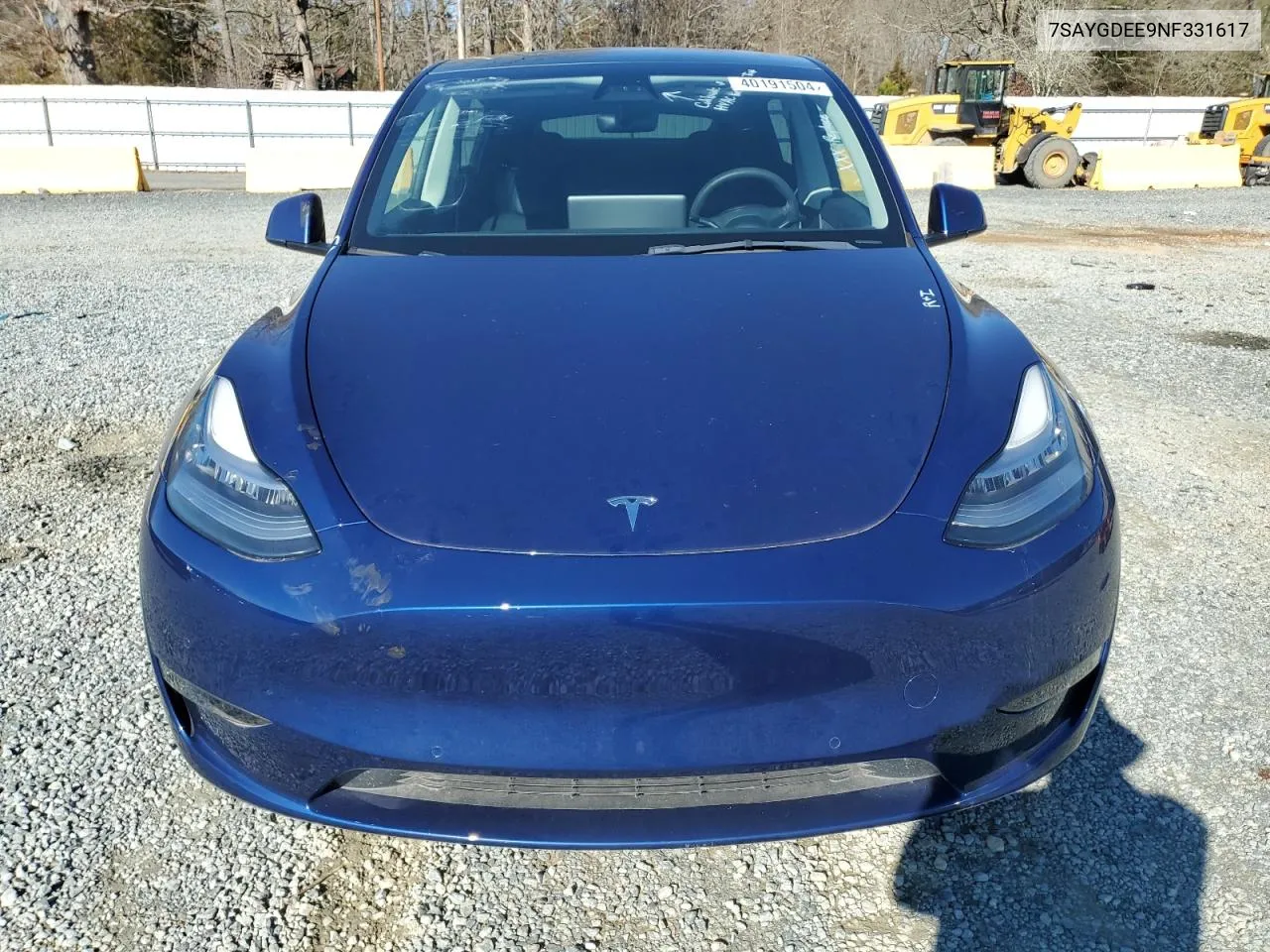 2022 Tesla Model Y VIN: 7SAYGDEE9NF331617 Lot: 40191504