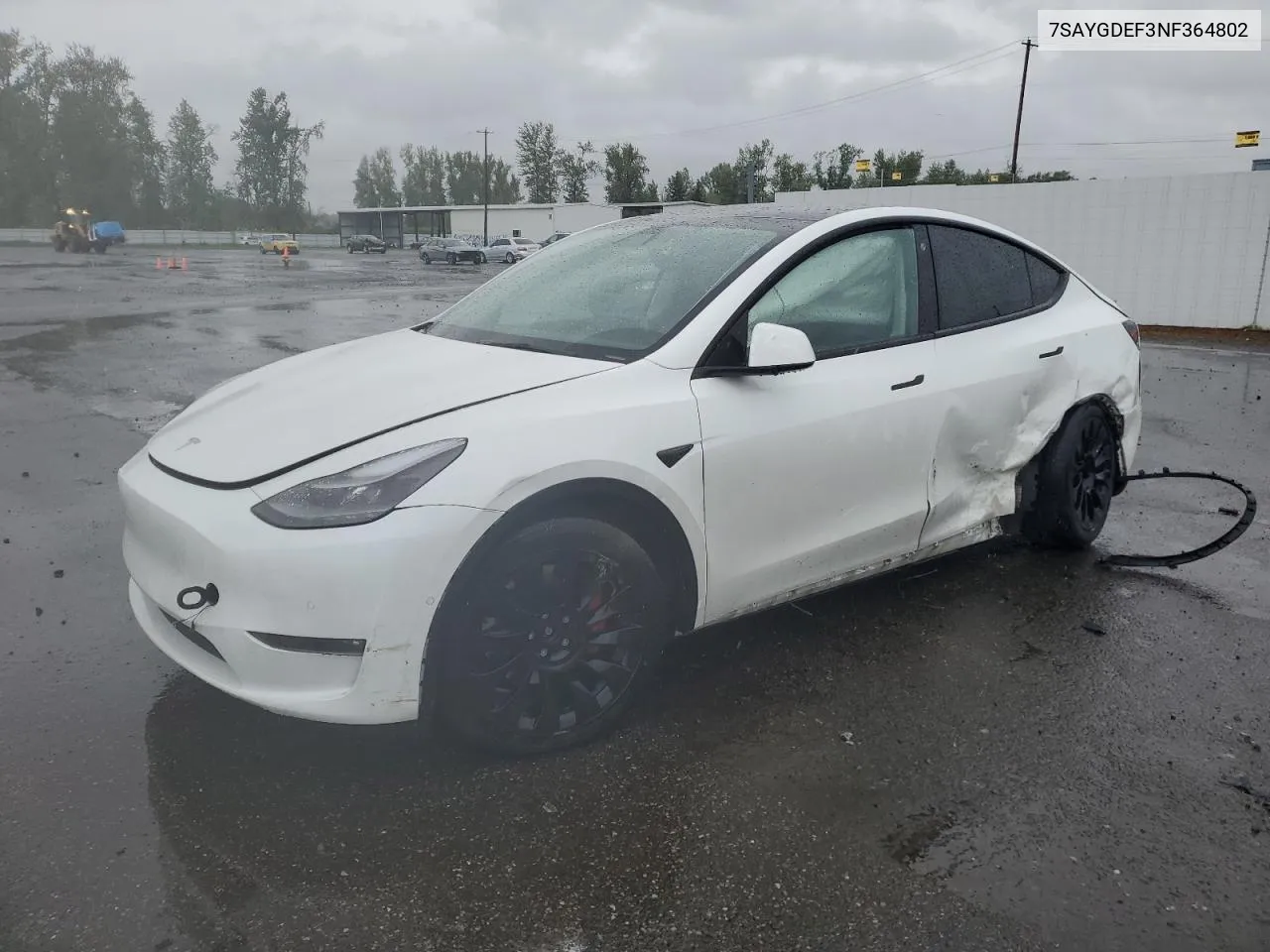 2022 Tesla Model Y VIN: 7SAYGDEF3NF364802 Lot: 52276654