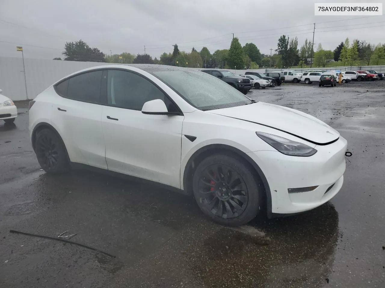 2022 Tesla Model Y VIN: 7SAYGDEF3NF364802 Lot: 52276654