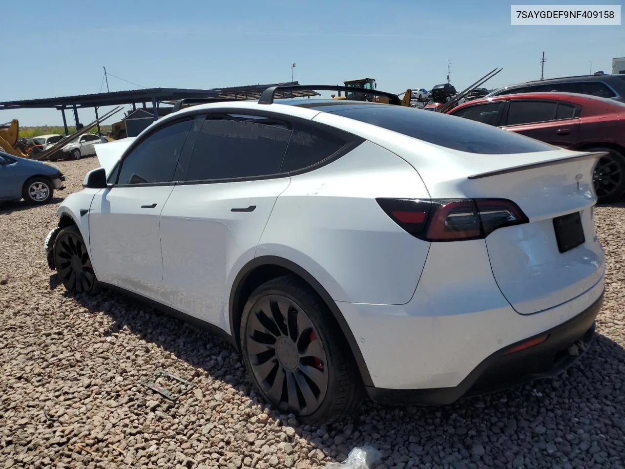 2022 Tesla Model Y VIN: 7SAYGDEF9NF409158 Lot: 53246604