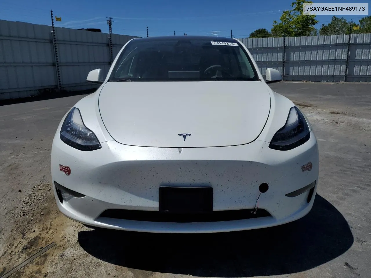 7SAYGAEE1NF489173 2022 Tesla Model Y