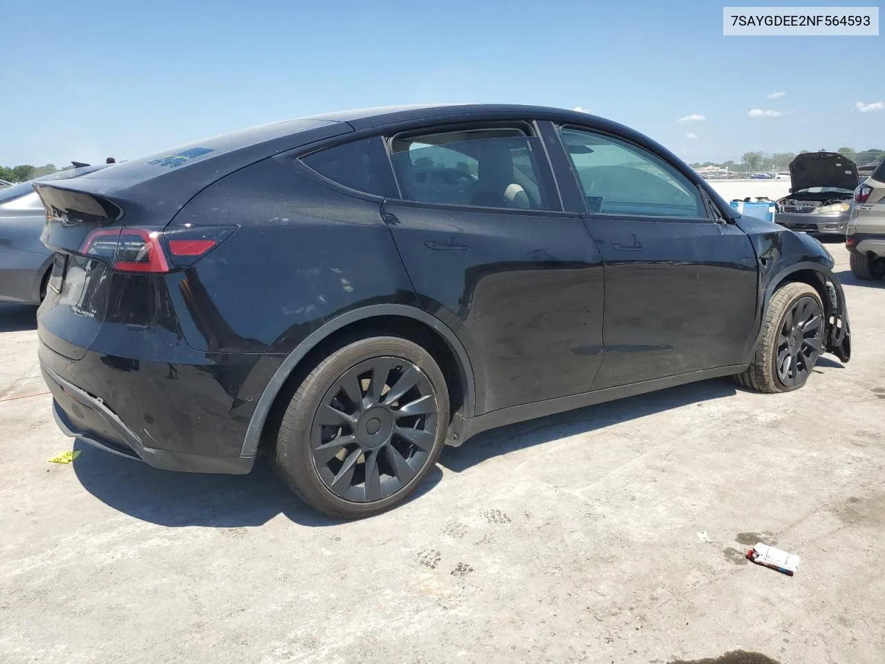 2022 Tesla Model Y VIN: 7SAYGDEE2NF564593 Lot: 55648814