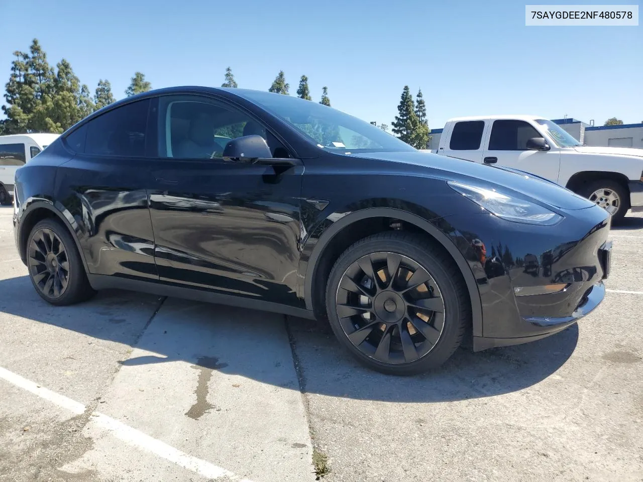 2022 Tesla Model Y VIN: 7SAYGDEE2NF480578 Lot: 55689764