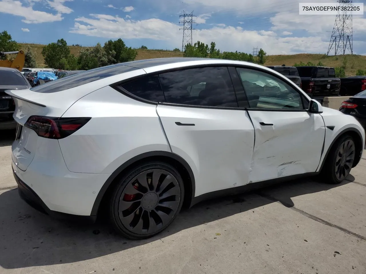 2022 Tesla Model Y VIN: 7SAYGDEF9NF382205 Lot: 58431414