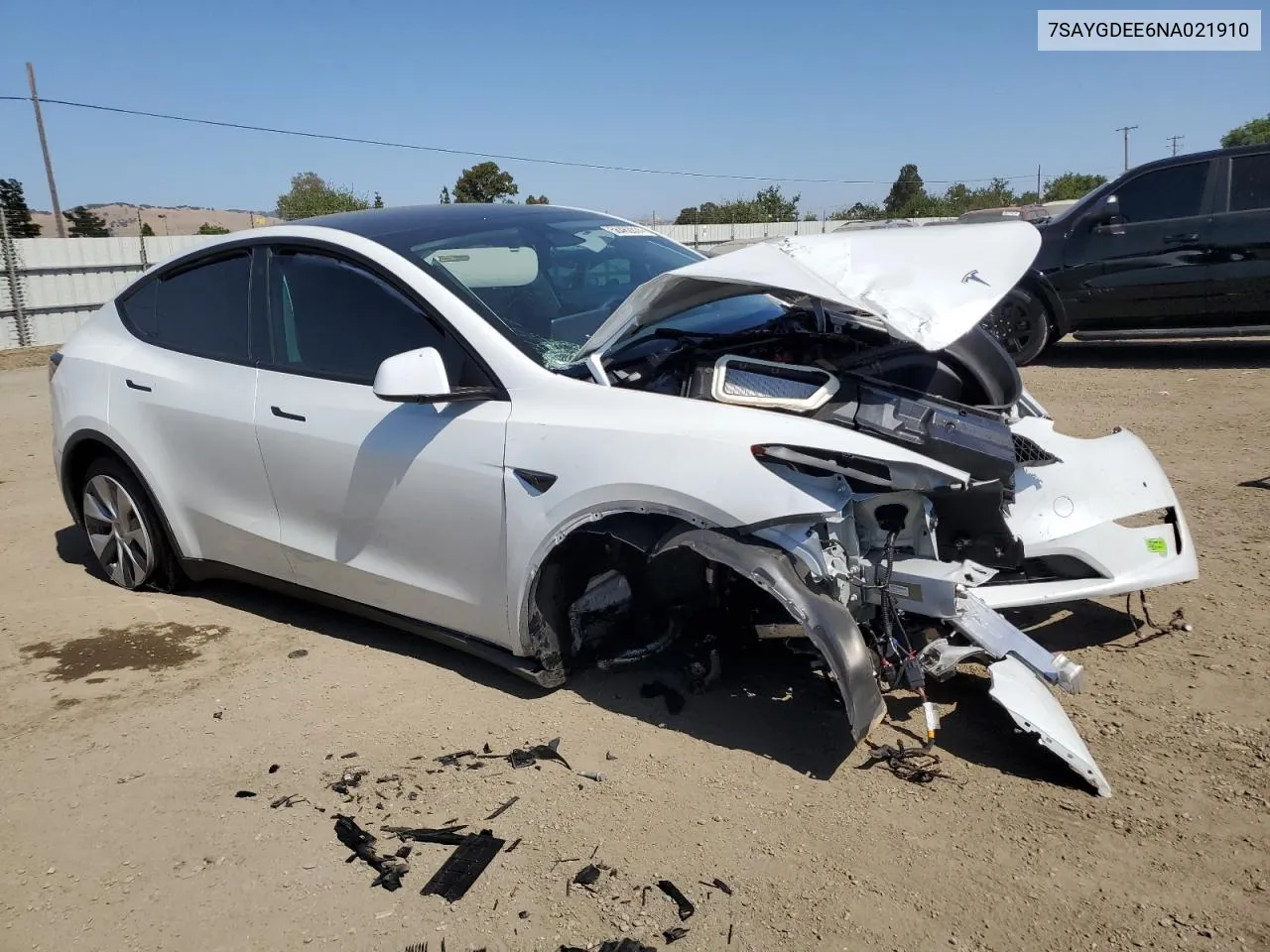 2022 Tesla Model Y VIN: 7SAYGDEE6NA021910 Lot: 58462814