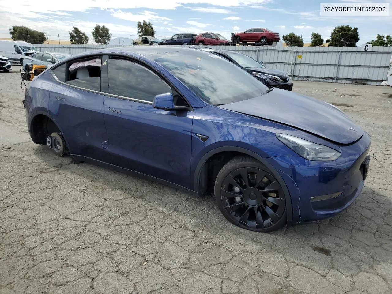 2022 Tesla Model Y VIN: 7SAYGDEE1NF552502 Lot: 58851284