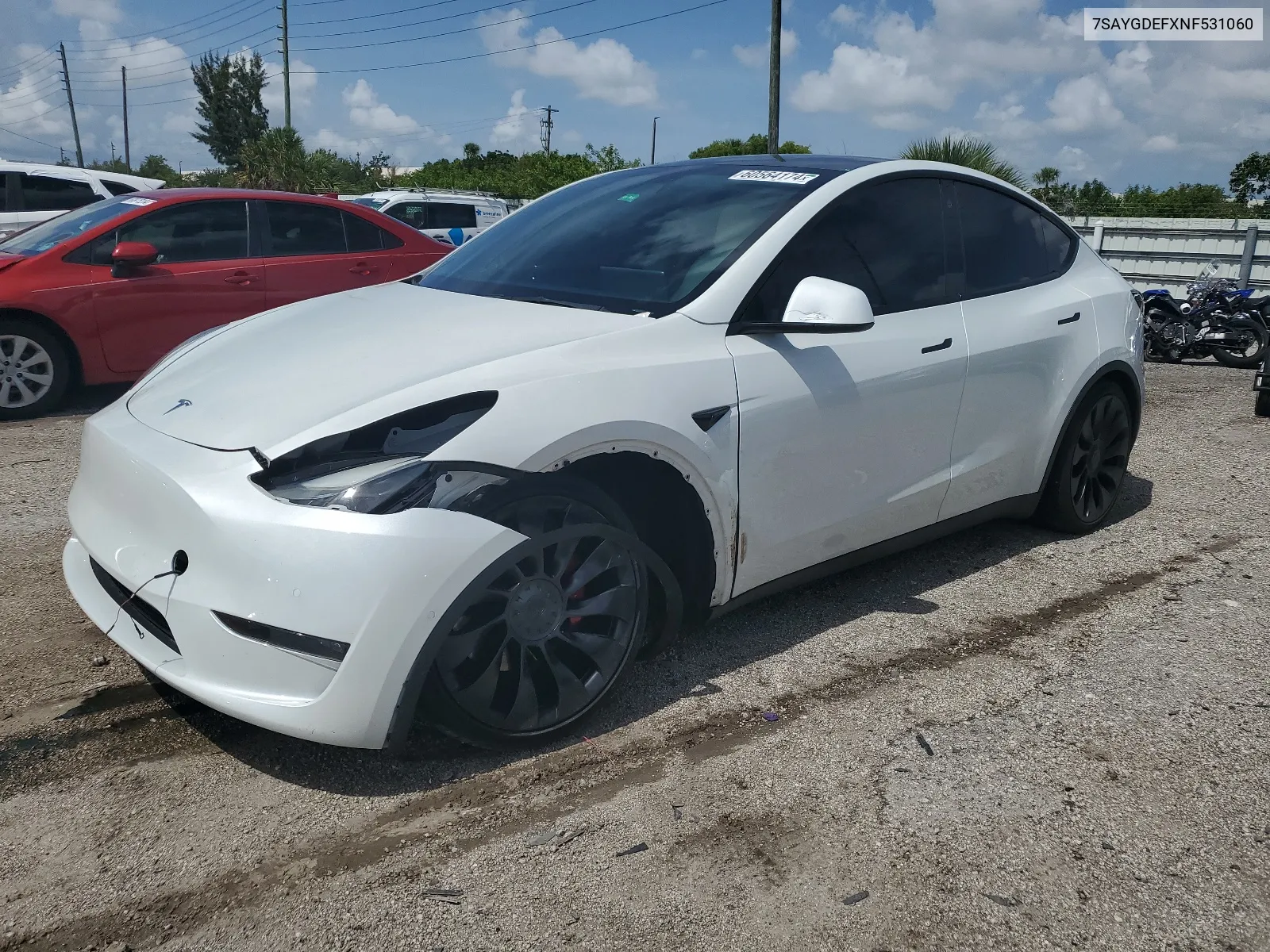 2022 Tesla Model Y VIN: 7SAYGDEFXNF531060 Lot: 60564174