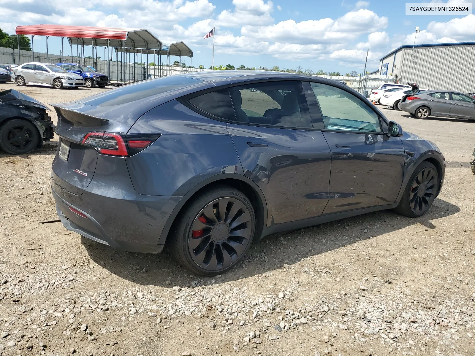 2022 Tesla Model Y VIN: 7SAYGDEF9NF326524 Lot: 60629324