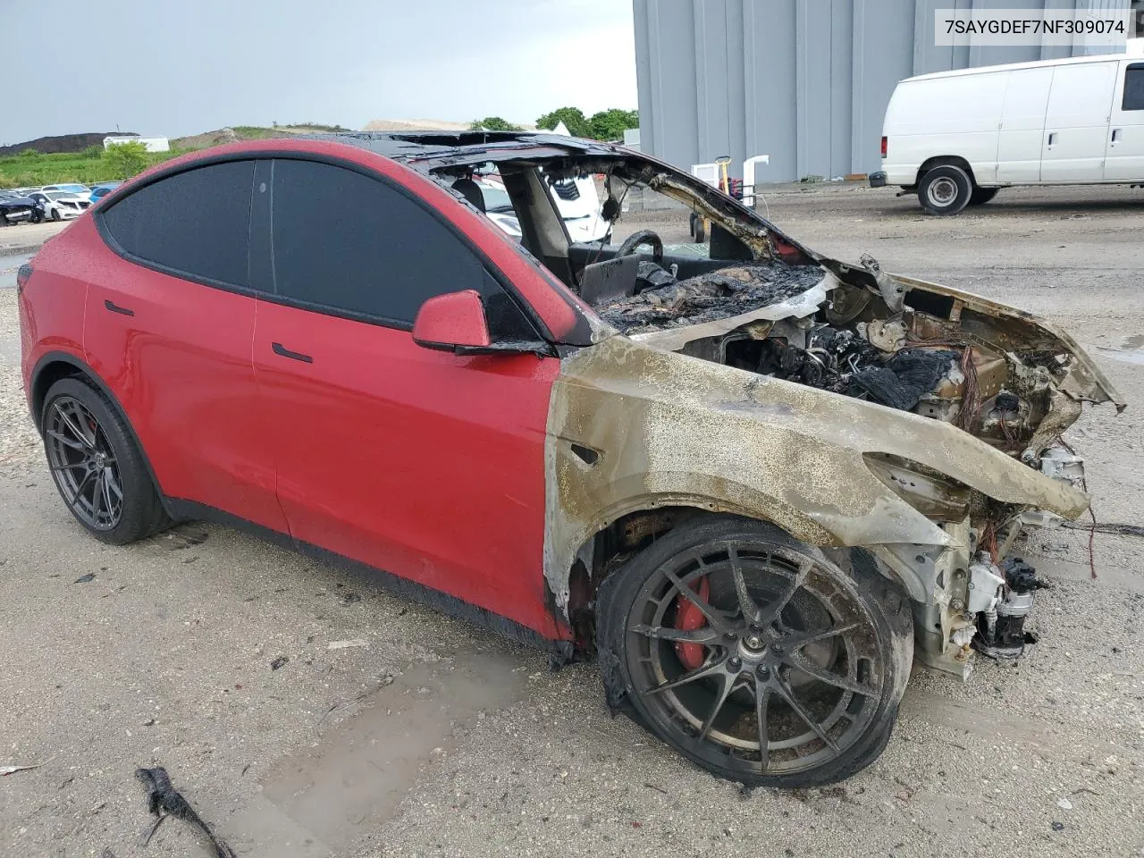 7SAYGDEF7NF309074 2022 Tesla Model Y