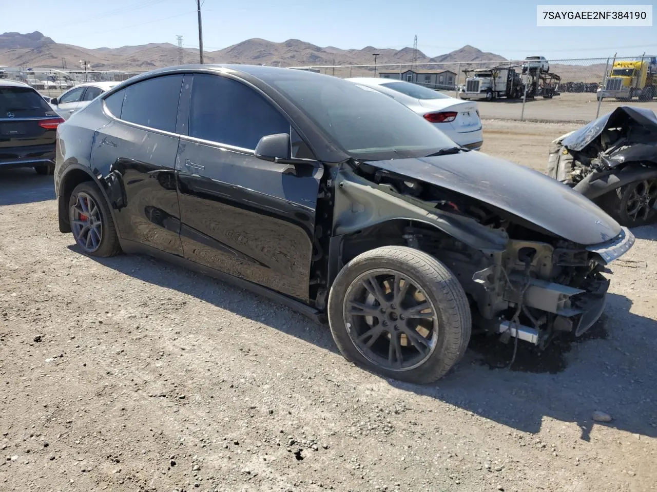 2022 Tesla Model Y VIN: 7SAYGAEE2NF384190 Lot: 61422204