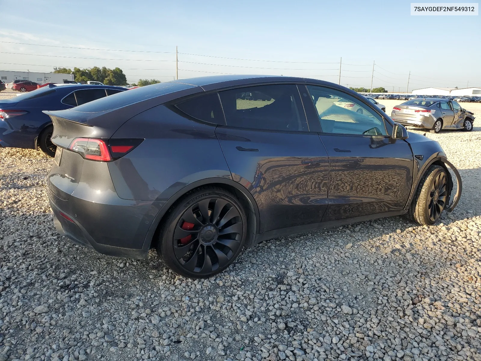 2022 Tesla Model Y VIN: 7SAYGDEF2NF549312 Lot: 61950044