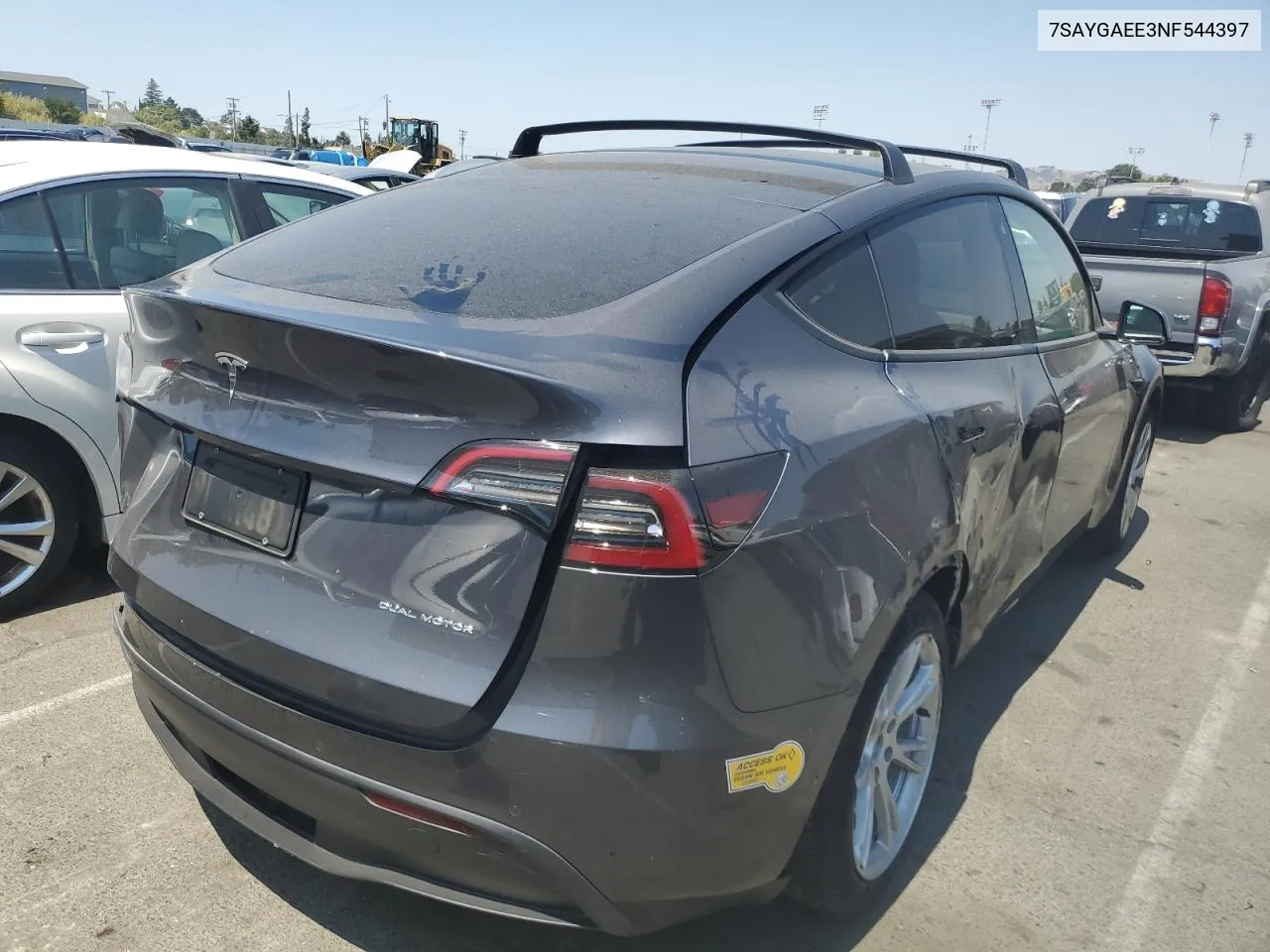 2022 Tesla Model Y VIN: 7SAYGAEE3NF544397 Lot: 62451154