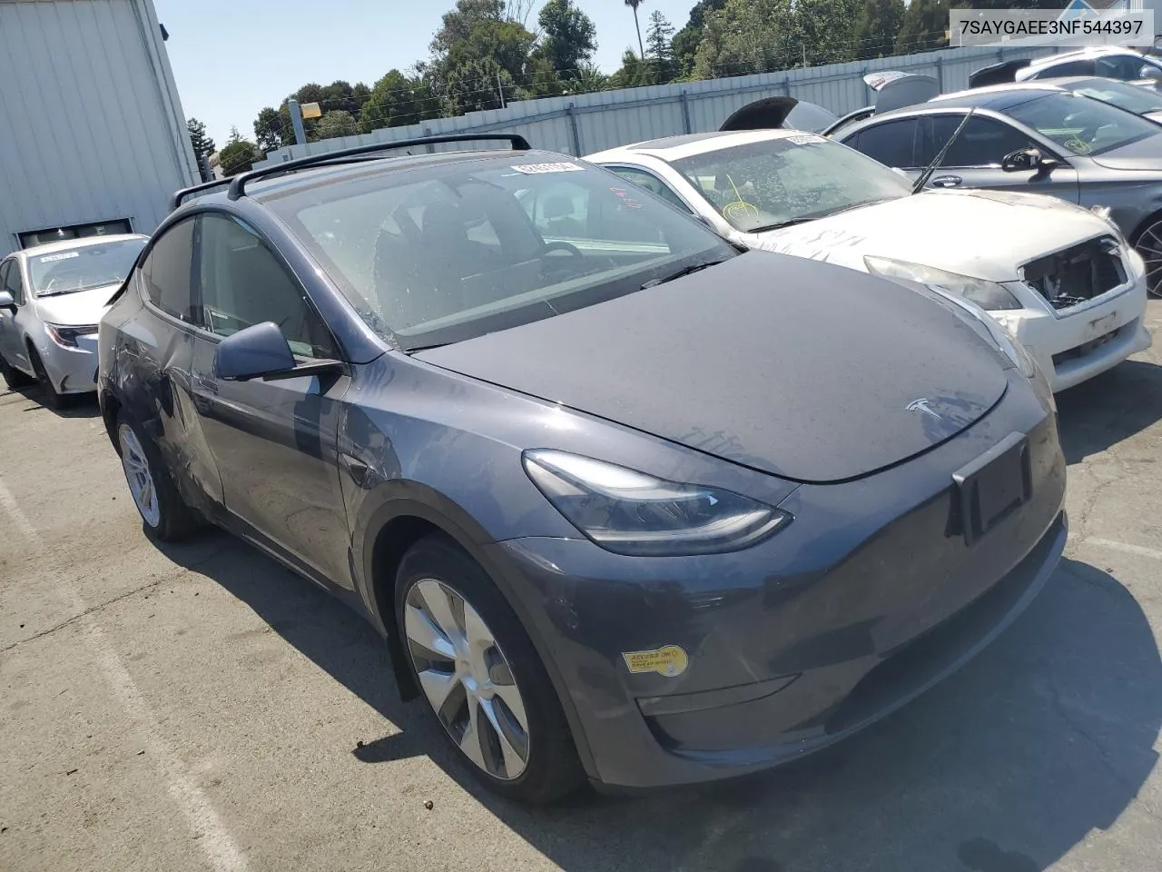 2022 Tesla Model Y VIN: 7SAYGAEE3NF544397 Lot: 62451154