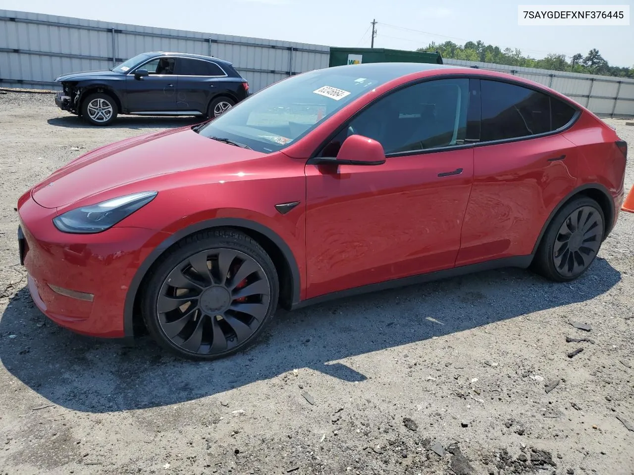 2022 Tesla Model Y VIN: 7SAYGDEFXNF376445 Lot: 63246664