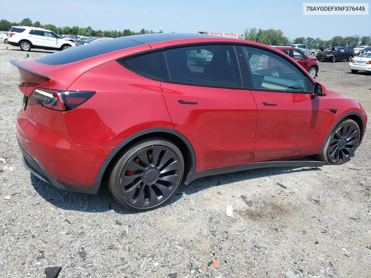 2022 Tesla Model Y VIN: 7SAYGDEFXNF376445 Lot: 63246664