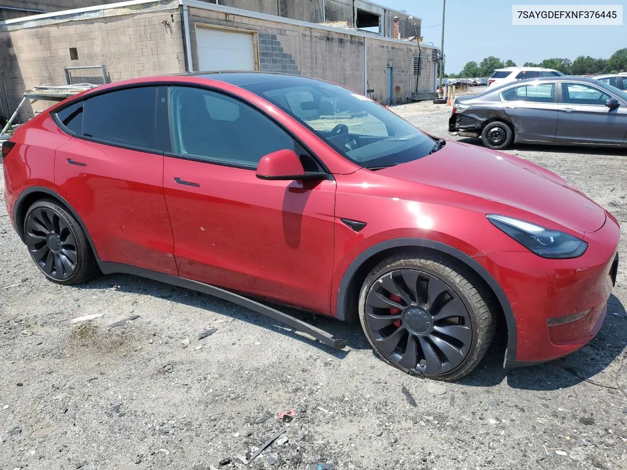 2022 Tesla Model Y VIN: 7SAYGDEFXNF376445 Lot: 63246664