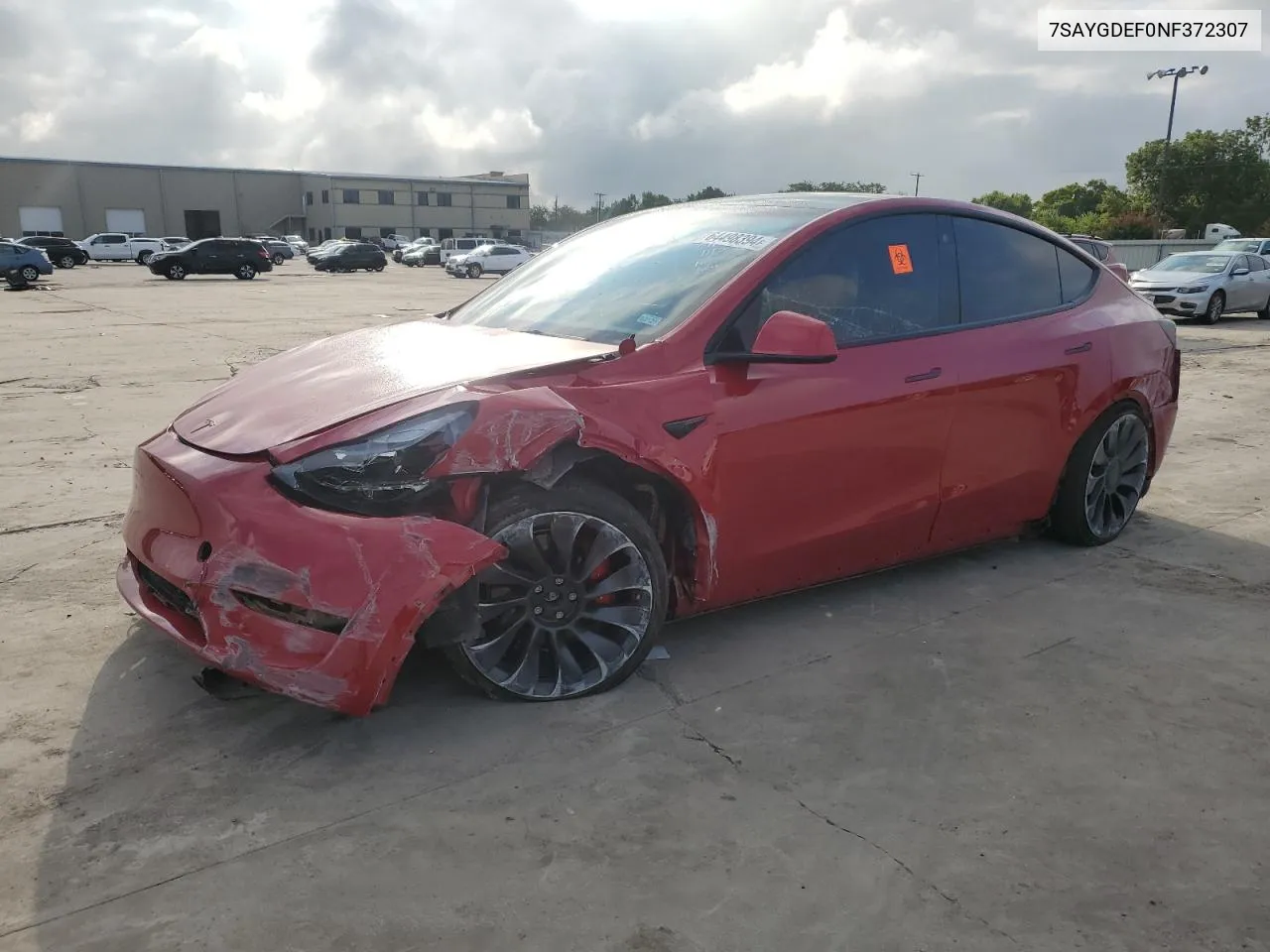 7SAYGDEF0NF372307 2022 Tesla Model Y